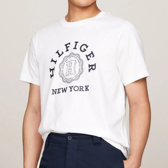 T-shirt Regular Fit con Logo - TOMMY HILFIGER - Art. MW0MW34437YBR - Bianco