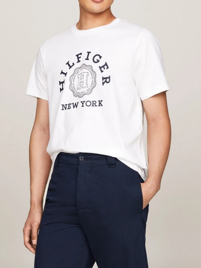T-shirt Regular Fit con Logo - TOMMY HILFIGER - Art. MW0MW34437YBR - Bianco - immagine 5