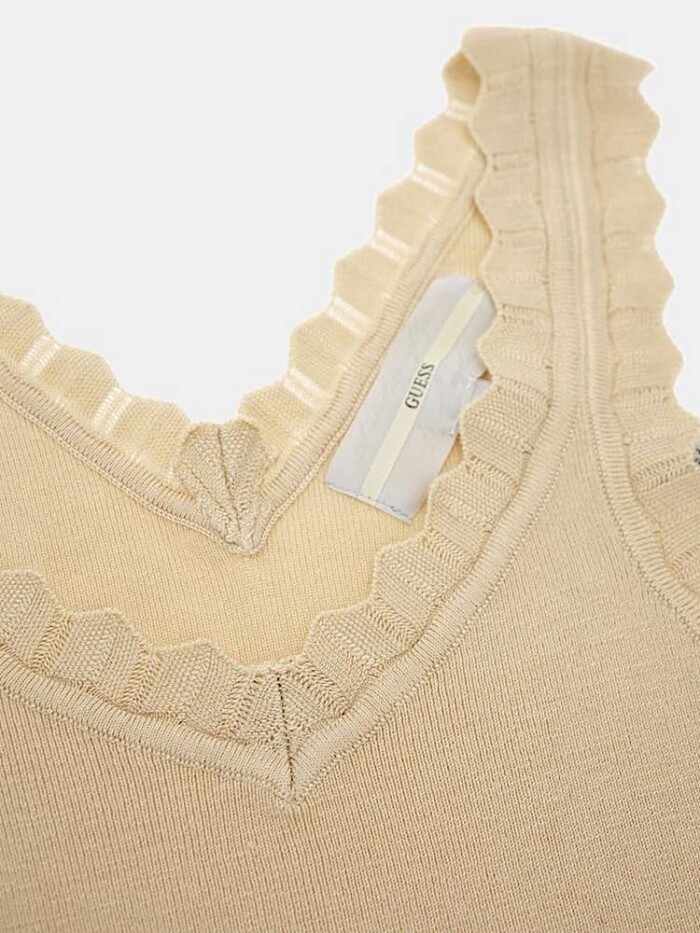 Canottiera in Maglia a Costine - GUESS - W4GZ30Z2Y72 - Crema - immagine 5