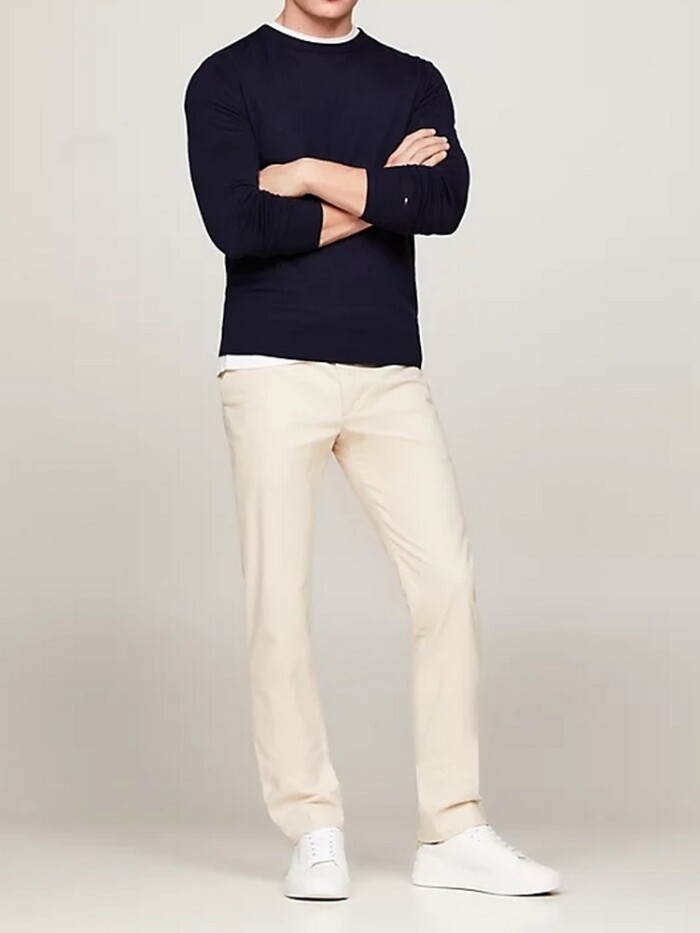 Maglione in Fine Lana Merinos - TOMMY HILFIGER - MW0MW33128DW5 - Blu - immagine 2