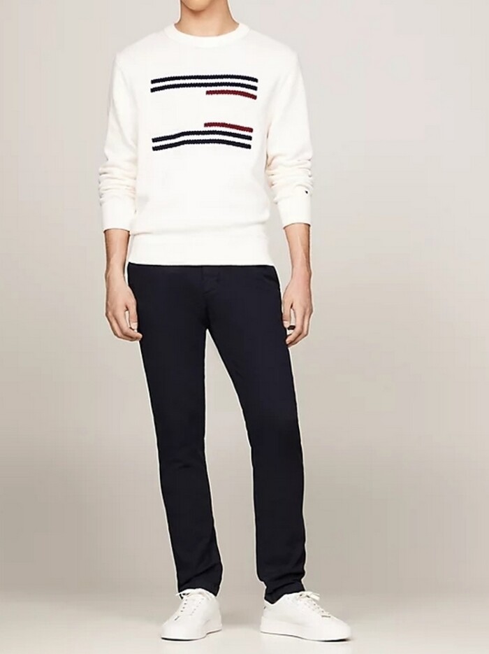 Maglione Relaxed Fit con Bandiera a Righe - TOMMY HILFIGER - MW0MW36192YBH - Panna - immagine 2