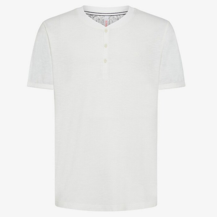 T-Shirt Serafino Manica Corta  – SUN68 – T34120 – Bianco