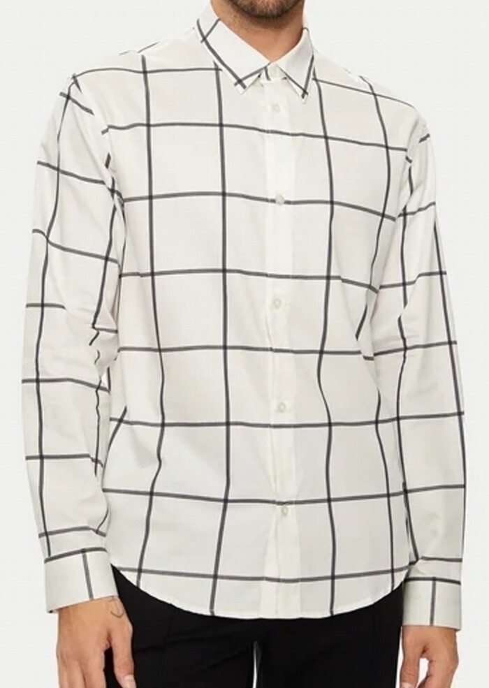 Camicia Fantasia Rete - ARMANI | Exchange - Uomo - Art. 6DZCL5ZN5FZ - Bianco