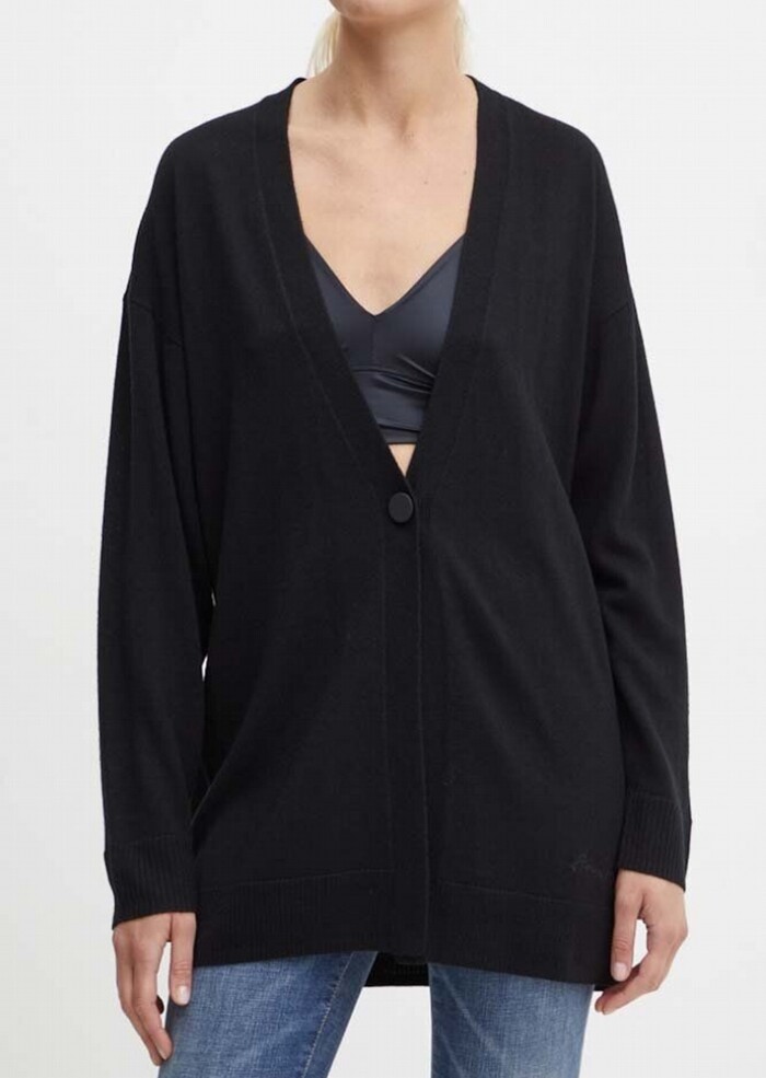 Maglione Cardigan Lungo - ARMANI | Exchange - Donna - Art. 6DYE1JYME3Z1200 - Nero