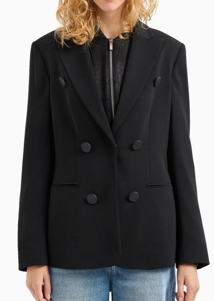 Giacca Elegante Doppio Petto - ARMANI | Exchange - Donna - Art. 6DYG10YN9JZ11200 - Nero - immagine 4