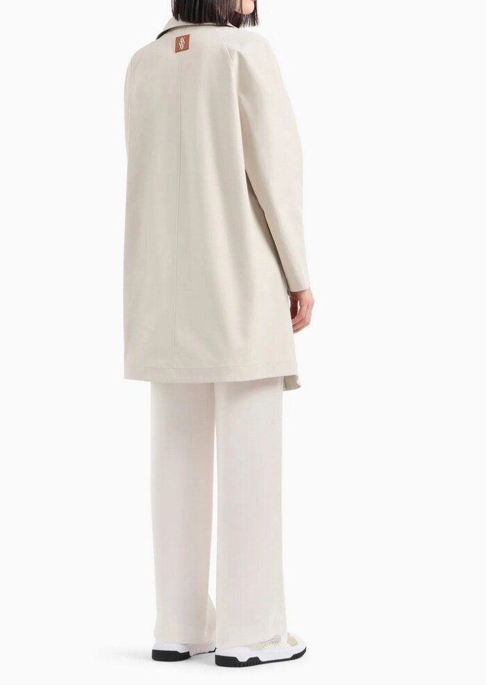 Trench in Gabardine Riciclato Laminato - ARMANI | Exchange - Donna - Art. 6DYK09YN3UZ11998 - Ghiaccio - immagine 3