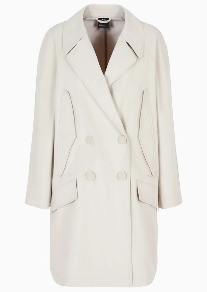 Trench in Gabardine Riciclato Laminato - ARMANI | Exchange - Donna - Art. 6DYK09YN3UZ11998 - Ghiaccio - immagine 6