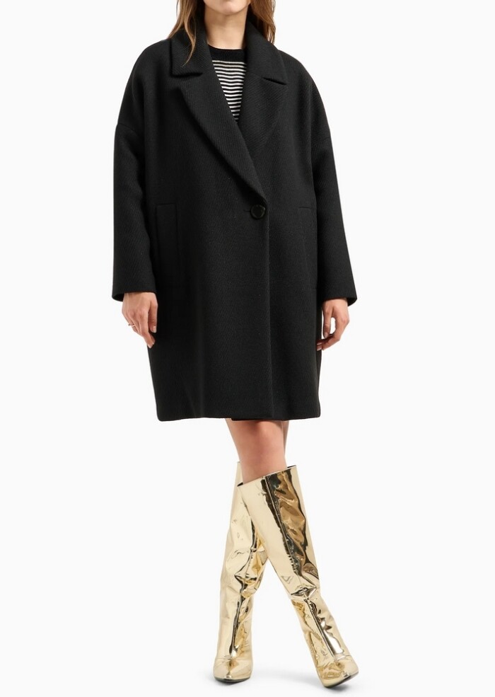 Cappotto Oversize con Lurex - ARMANI | Exchange - Donna - Art. 6DYK30YN2YZ11200 - Nero