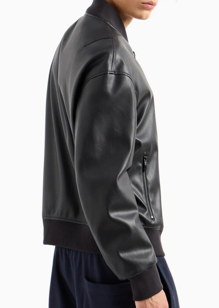 Giacchetto Bomber in Ecopelle - ARMANI | Exchange - Uomo - Art. 6DZB23ZE1CZ11200 - Nero - immagine 5
