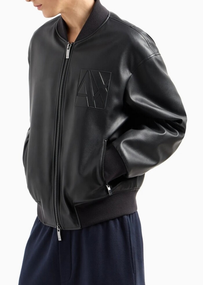 Giacchetto Bomber in Ecopelle - ARMANI | Exchange - Uomo - Art. 6DZB23ZE1CZ11200 - Nero - immagine 4