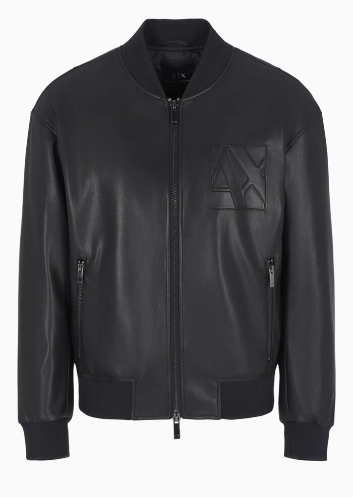Giacchetto Bomber in Ecopelle - ARMANI | Exchange - Uomo - Art. 6DZB23ZE1CZ11200 - Nero - immagine 8