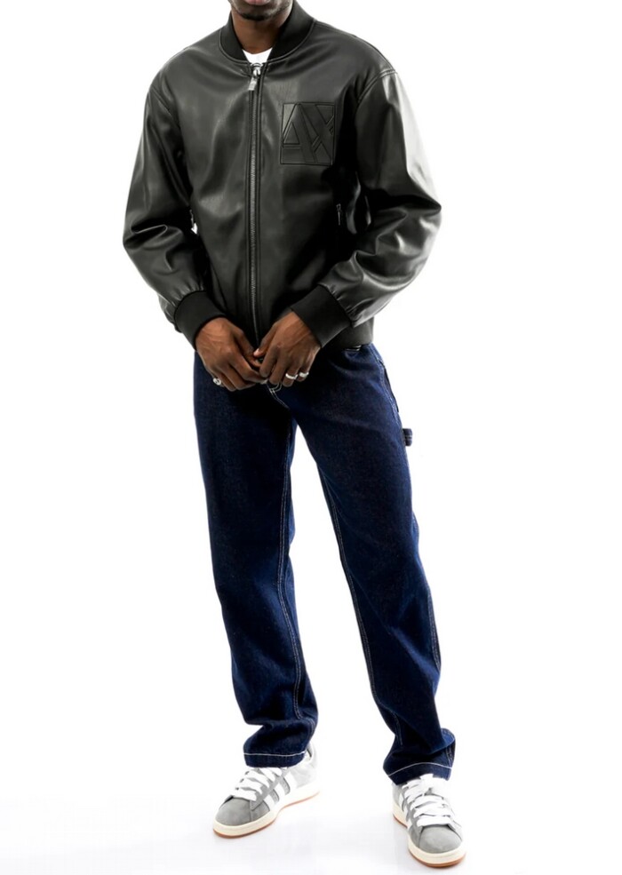 Giacchetto Bomber in Ecopelle - ARMANI | Exchange - Uomo - Art. 6DZB23ZE1CZ11200 - Nero - immagine 3
