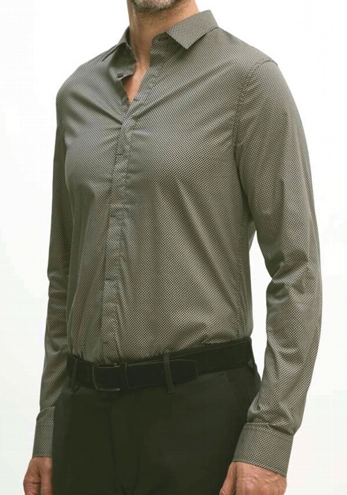 Camicia Microfantasia Slim Fit - ARMANI | Exchange - Uomo - Art. 6DZC25ZNEAZ5817 - Verde