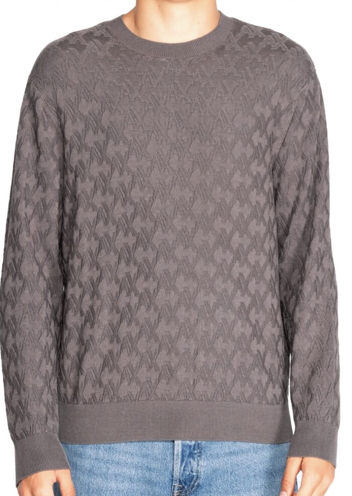 Maglione Girocollo Logo Jaquard - ARMANI | Exchange - Uomo - Art. 6DZM6KZM4DZ119DU - Grigio - immagine 3