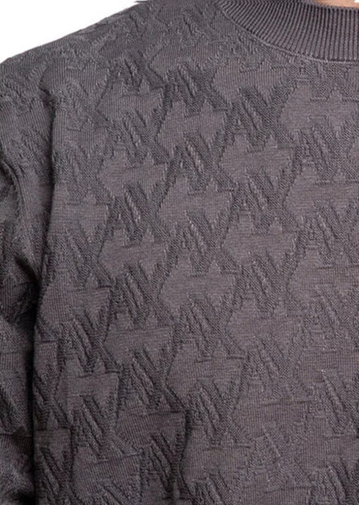 Maglione Girocollo Logo Jaquard - ARMANI | Exchange - Uomo - Art. 6DZM6KZM4DZ119DU - Grigio - immagine 4