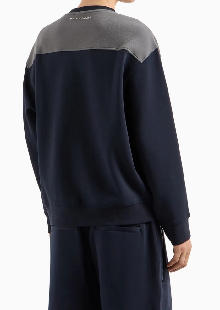 Felpa Logo A|X Fit Oversize - ARMANI | Exchange - Uomo - Art. 6DZMJAZJNKZ11510 - Blu - immagine 5