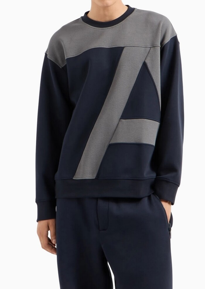 Felpa Logo A|X Fit Oversize - ARMANI | Exchange - Uomo - Art. 6DZMJAZJNKZ11510 - Blu - immagine 4