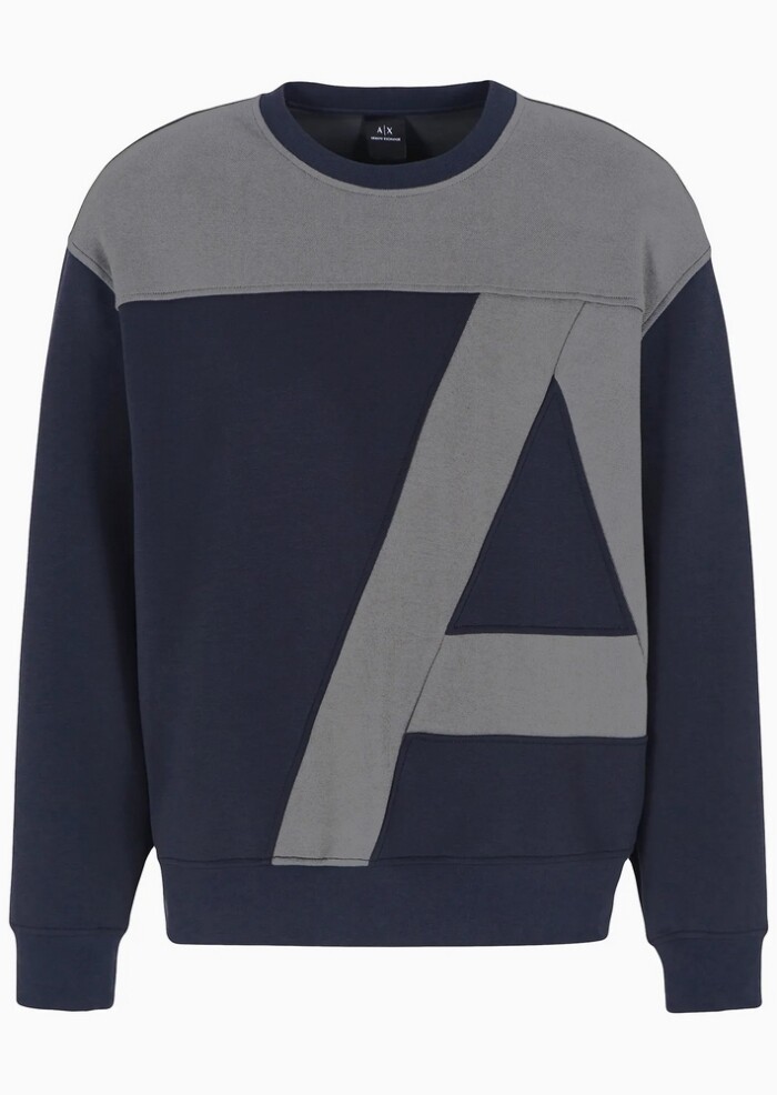 Felpa Logo A|X Fit Oversize - ARMANI | Exchange - Uomo - Art. 6DZMJAZJNKZ11510 - Blu - immagine 6