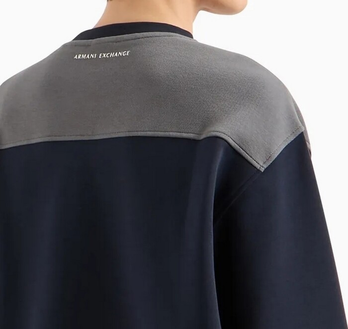 Felpa Logo A|X Fit Oversize - ARMANI | Exchange - Uomo - Art. 6DZMJAZJNKZ11510 - Blu - immagine 2