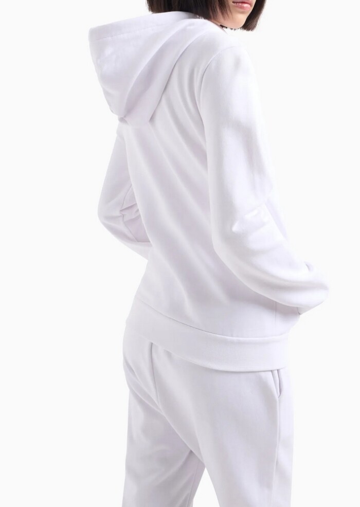 Felpa Aperta con Cappuccio - ARMANI | Exchange - Donna - Art. 8NYM21YJ68Z11000 - Bianco/Oro - immagine 4