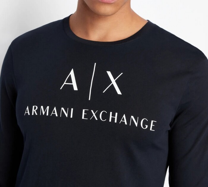 T-Shirt Manica Lunga con Logo - ARMANI | Exchange - Uomo - Art. 8NZTCHZ8H4Z11510 - Blu - immagine 2