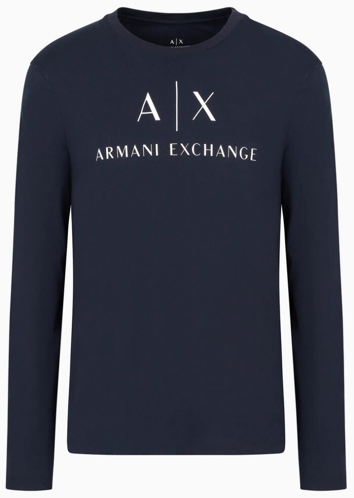 T-Shirt Manica Lunga con Logo - ARMANI | Exchange - Uomo - Art. 8NZTCHZ8H4Z11510 - Blu - immagine 5