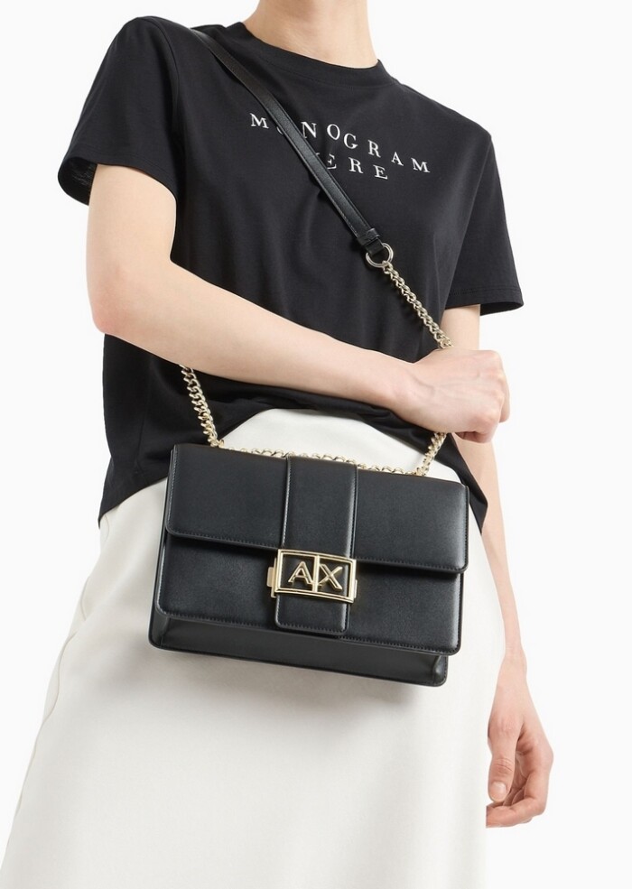 Borsa a Tracolla con Catena - ARMANI | Exchange - Donna - Art. 9491674F786114949 - Nero