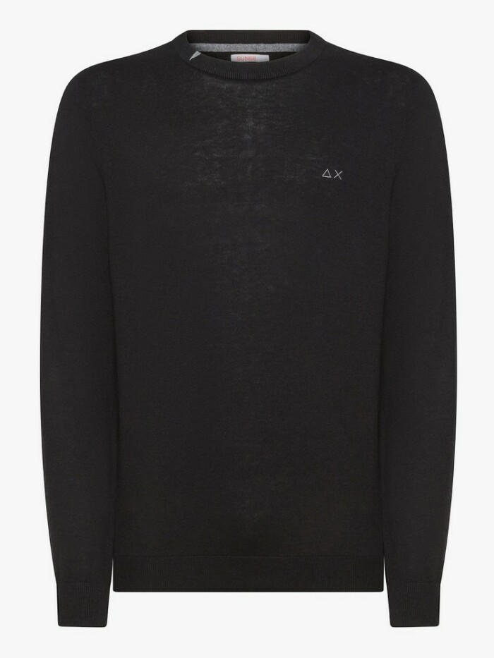 Maglione Girocollo Cotone e Lana - SUN68 - K44101 - Nero
