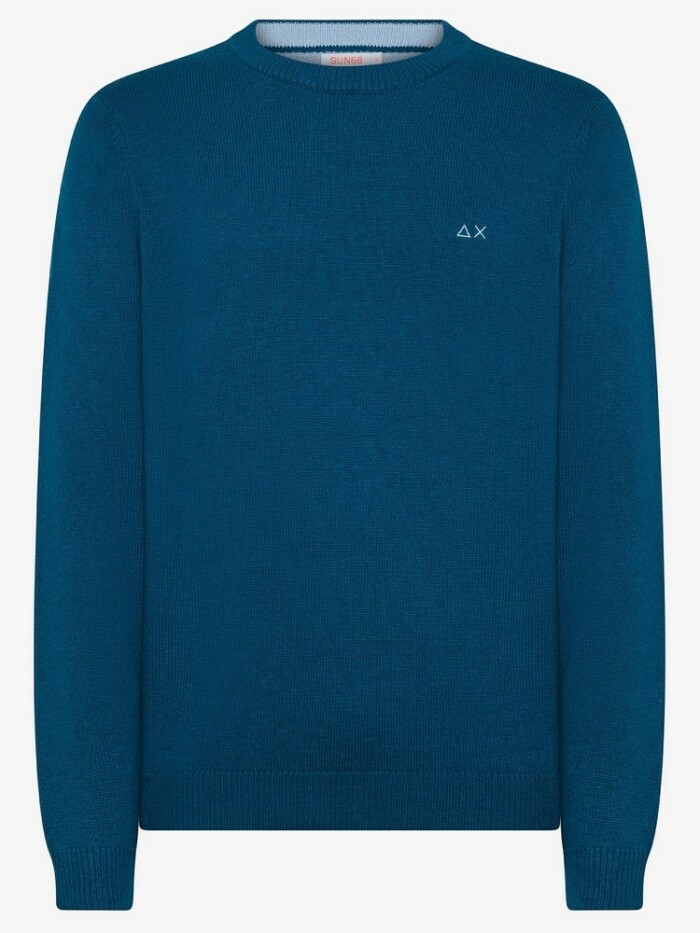 Maglione Giro Collo Misto Cashmere - SUN68 - K44110 - Bianco Panna - immagine 2
