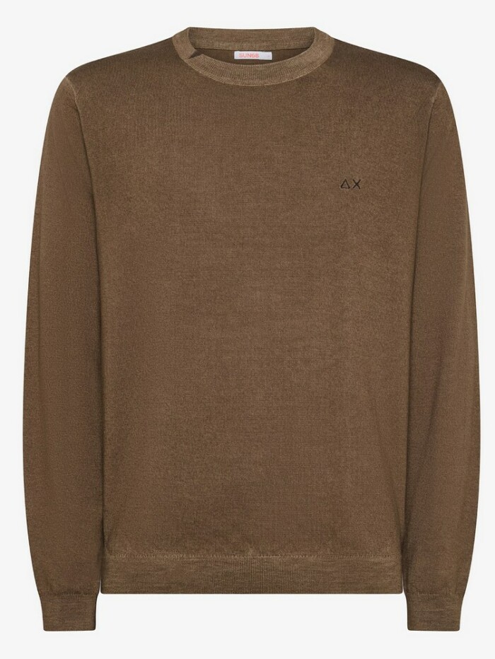 Maglione Giro Collo in Lana Merinos - SUN68 - K44147 - Verde - immagine 2