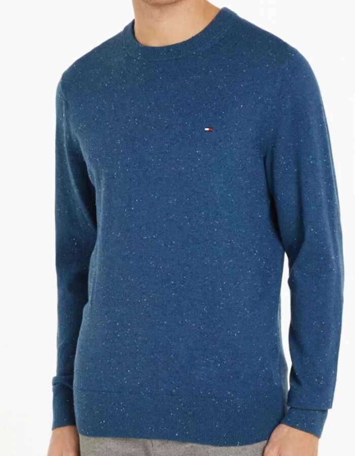 Maglione Cotone e Cashemere Melange - TOMMY HILFIGER - MW0MW280460GY - Azzurro