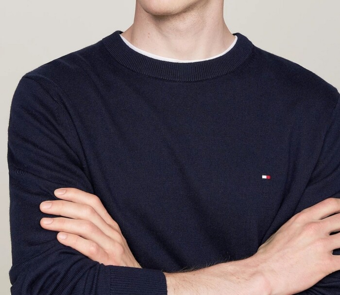 Maglione Cotone e Cashemere - TOMMY HILFIGER - MW0MW28046DW5 - Blu - immagine 3