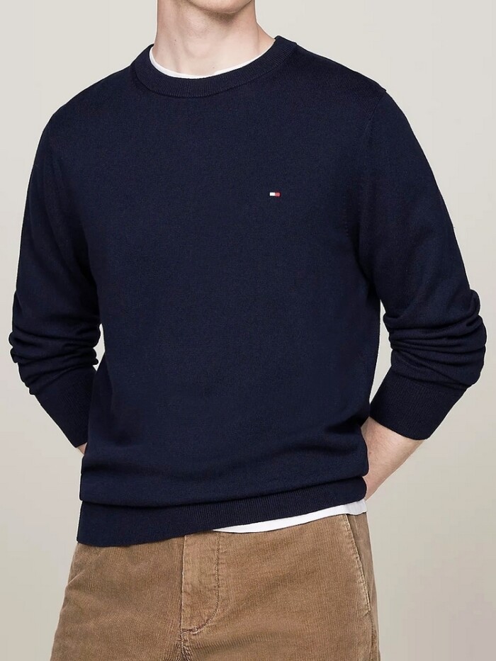 Maglione Cotone e Cashemere - TOMMY HILFIGER - MW0MW28046DW5 - Blu