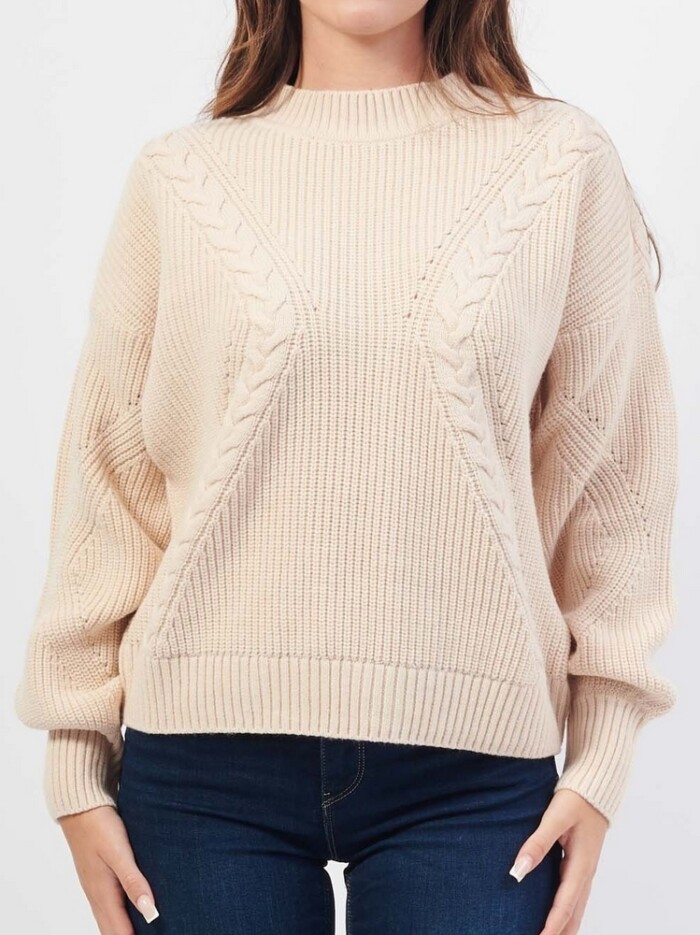 Maglione Girocollo - GUESS - W4BR41 Z3HW0 F1XL - Biscotto - immagine 3