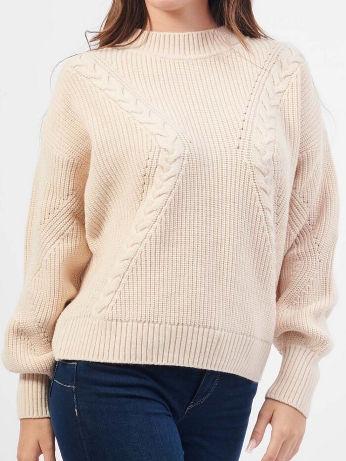 Maglione Girocollo - GUESS - W4BR41 Z3HW0 F1XL - Biscotto