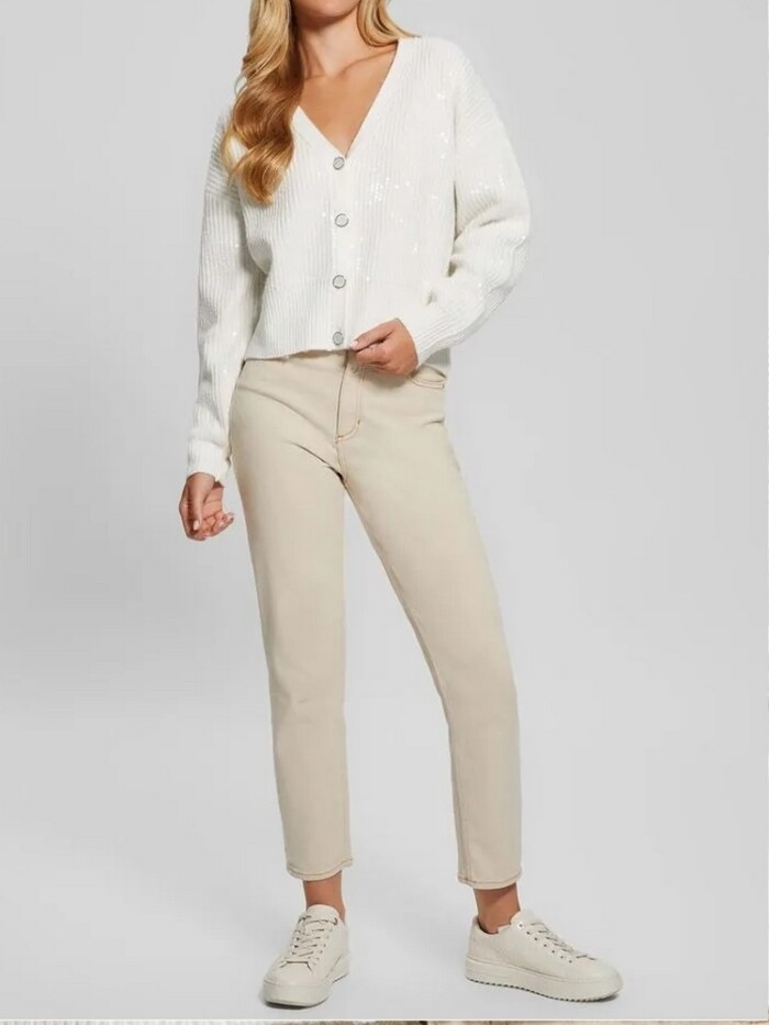 Maglia Cardigan con Paillettes - GUESS - W4BR44 Z3J92 G012 - Panna - immagine 2