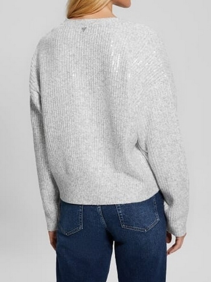 Maglia Cardigan con Paillettes - GUESS - W4BR44 Z3J92 LMGY- Grigio Perla - immagine 4