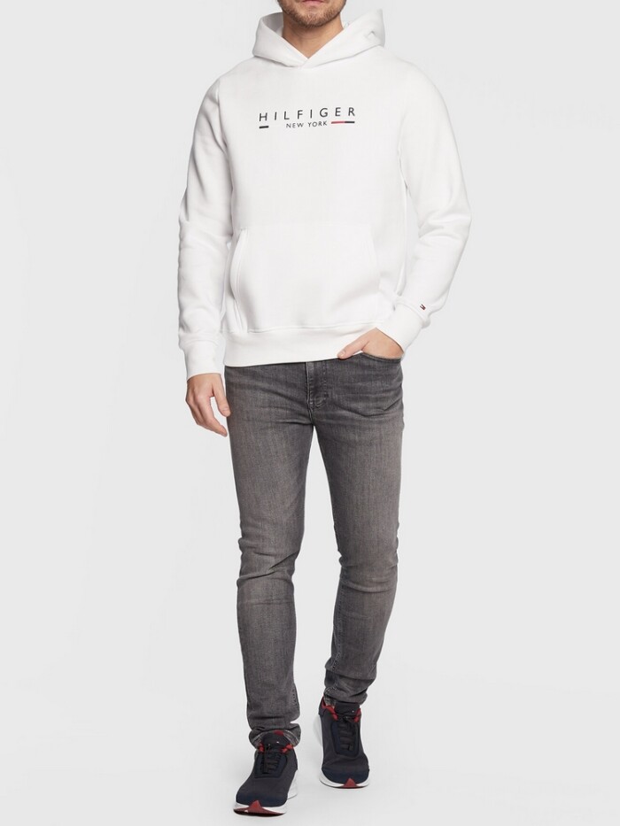 Felpa con Cappuccio e Logo Stampato - TOMMY HILFIGER - MW0MW29301YBR - Bianco - immagine 2