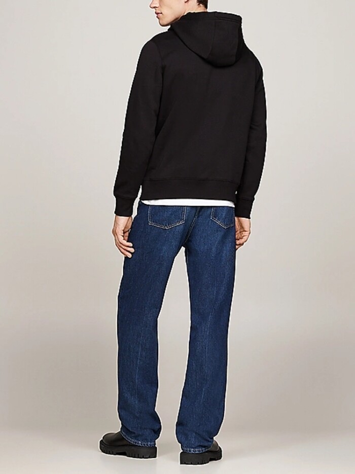 Felpa con Cappuccio e Logo su Inserto in Maglia - TOMMY HILFIGER - MW0MW37361BDS - Nero - immagine 4