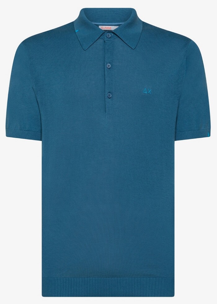 Polo Manica Corta in Filo di Cotone Leggero - SUN68 - K35107 - Avio