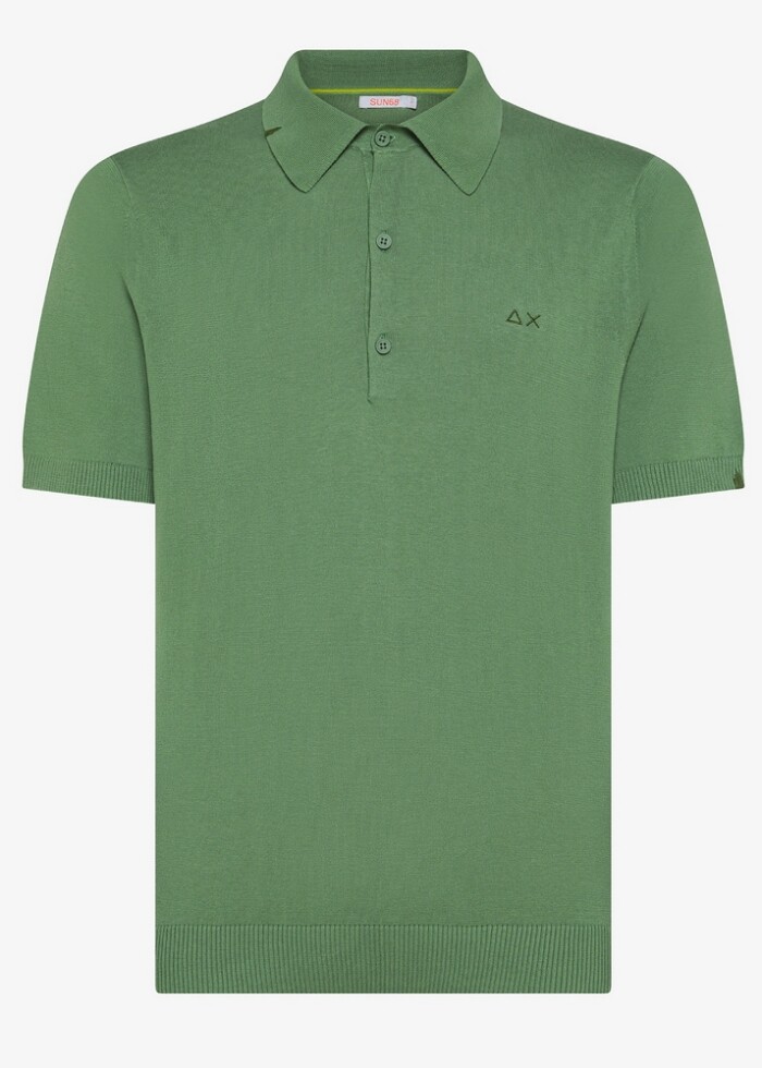 Polo Manica Corta in Filo di Cotone Leggero - SUN68 - K35107 - Verde