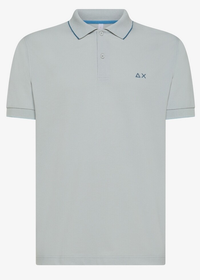 Polo Manica Corta Small Stripe - SUN68 - K35110 - Grigio chiaro