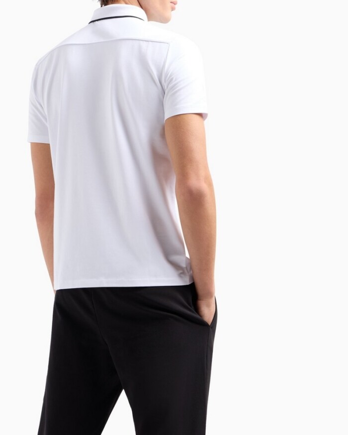 Polo Manica Corta in Piquet - ARMANI | Exchange - 8NZF70Z8M9Z1100 - Bianco - immagine 4