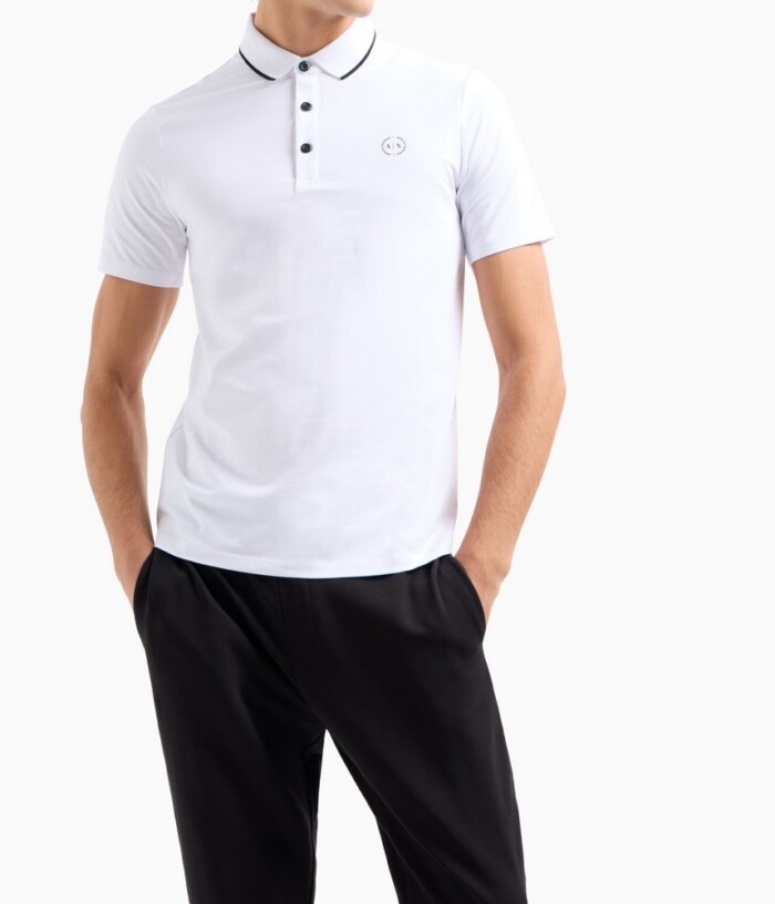 Polo Manica Corta in Piquet - ARMANI | Exchange - 8NZF70Z8M9Z1100 - Bianco - immagine 3