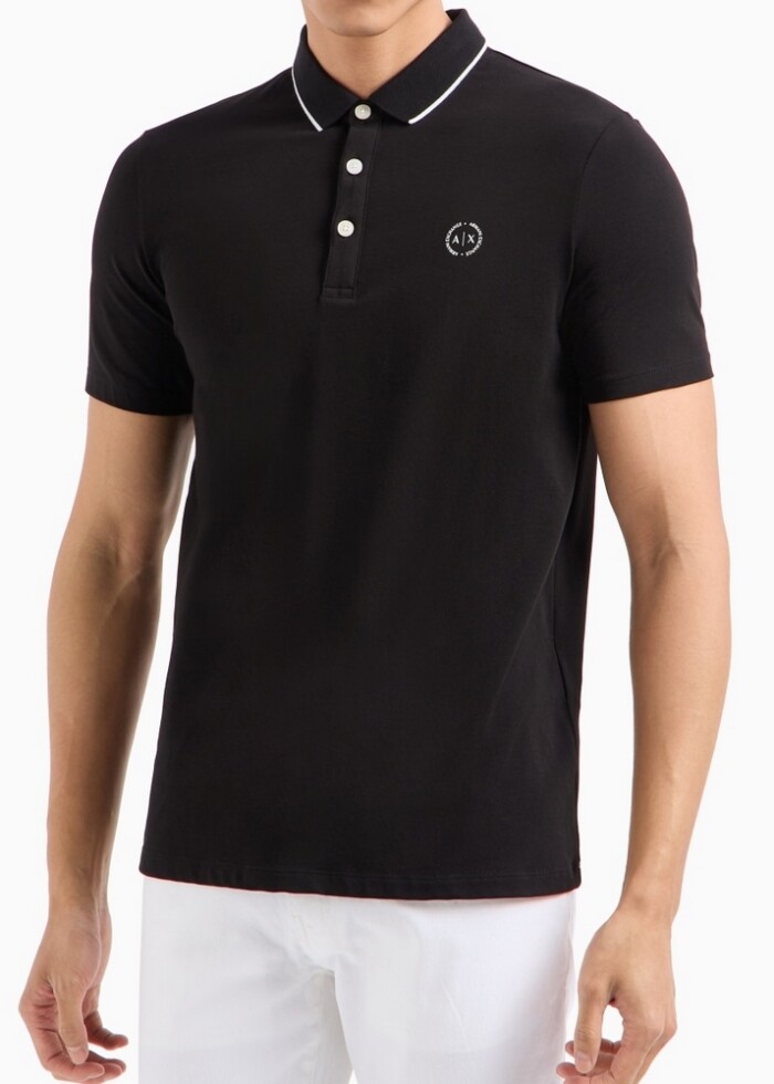 Polo Manica Corta in Piquet - ARMANI | Exchange - 8NZF70Z8M9Z1200 - Nero