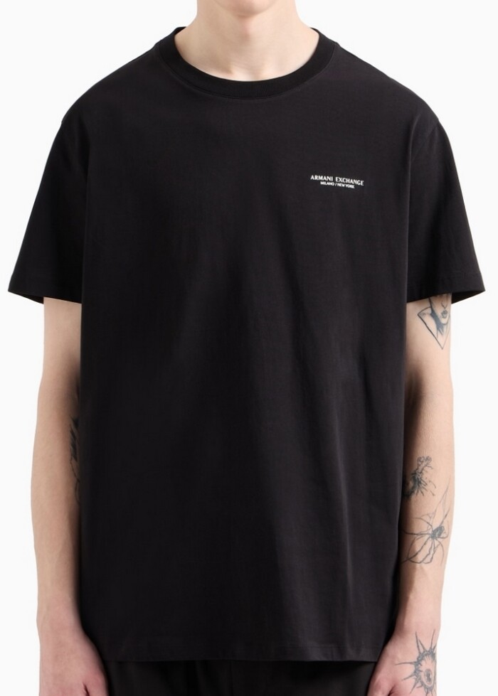 T-Shirt Regular Fit con Logo Piccolo - ARMANI | Exchange - XM000554AF10356U1200 - Nero