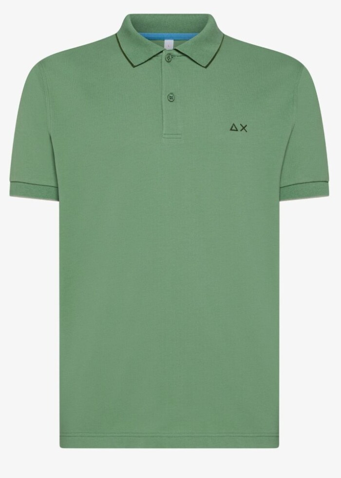 Polo Manica Corta Small Stripe - SUN68 - K35110 - Verde salvia