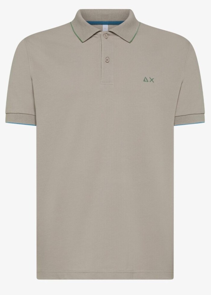 Polo Manica Corta Small Stripe - SUN68 - K35110 - Sabbia