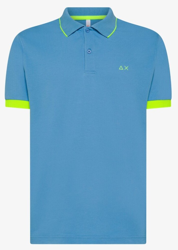Polo Manica Corta Small Stripe Fluo - SUN68 - K35122 - Avio