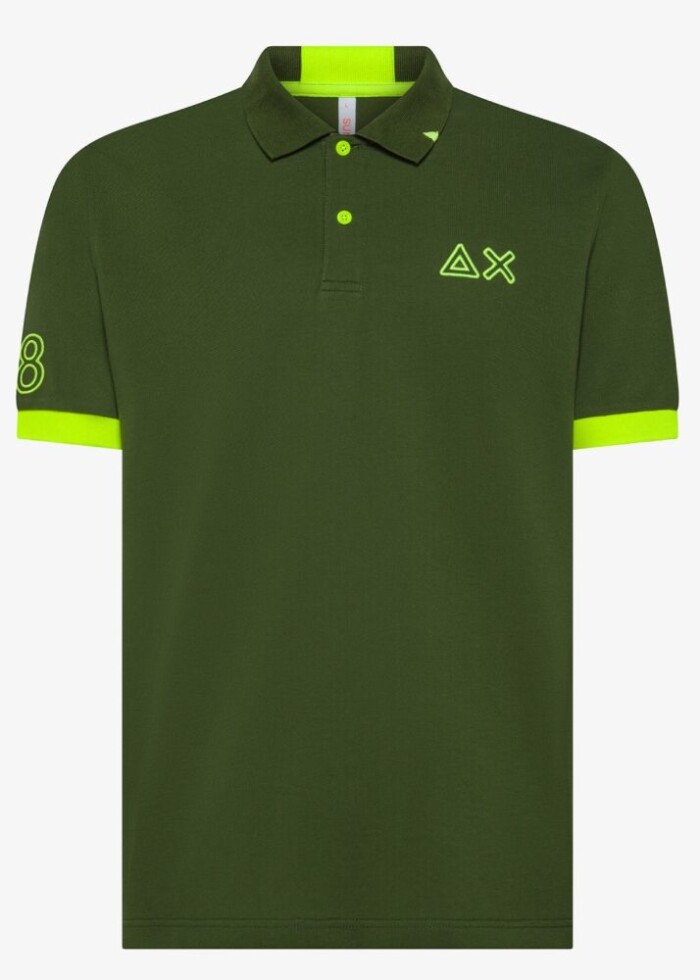 Polo Manica Corta Logo Fluo - SUN68 - K35122 - Verde